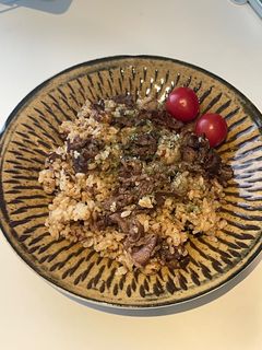 A picture of Beef Garlic Fried Rice.