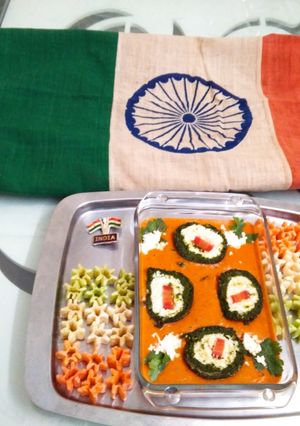 A picture of Tiranga Kofta in Makhani Gravy.