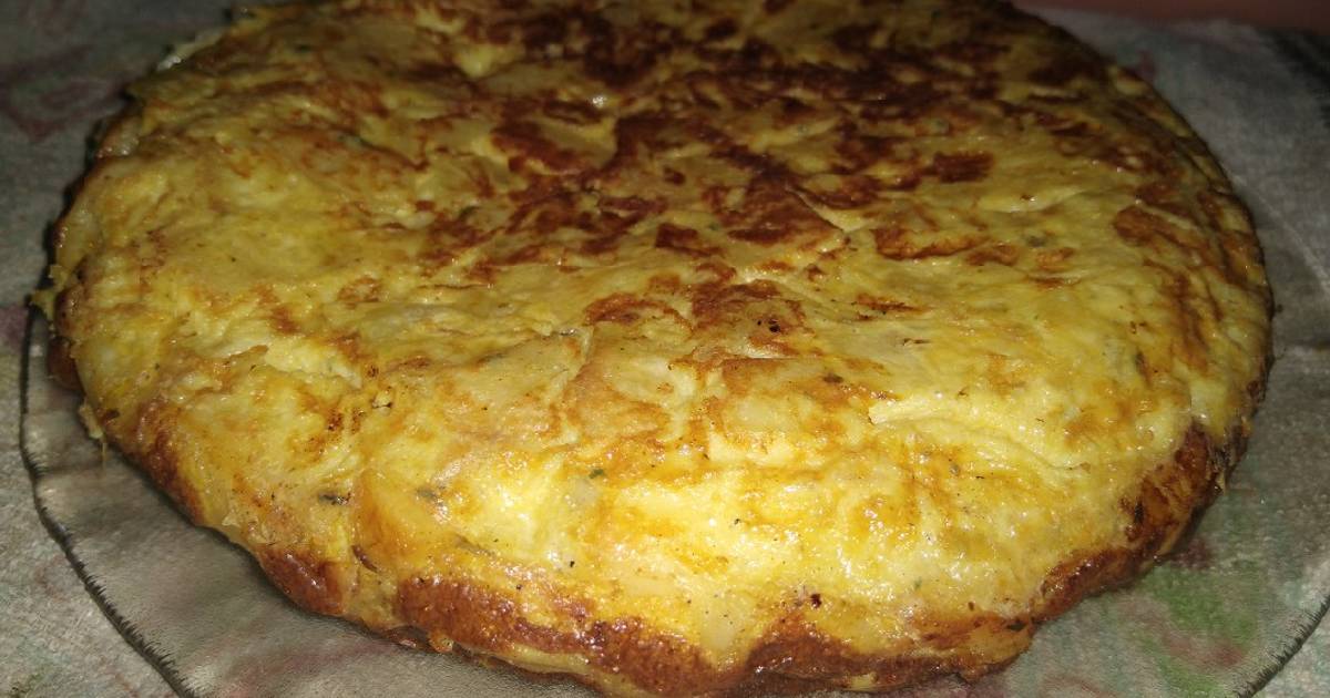 Tortilla de papa sin aceite saludable 😋 Receta de Juan Cookpad