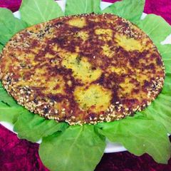 Vegetables spicy cake (Handvo) A picture of Vegetables spicy cake (Handvo).
