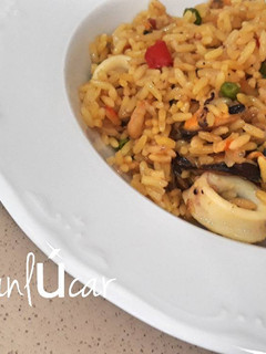 Una foto de Arroz con marisco