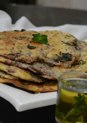 صورة لوصفة مطبق الزعتر الاخضر بالطريقه الفلسطينيه 😊