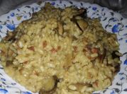 Una foto de receta de risoto de boletus
