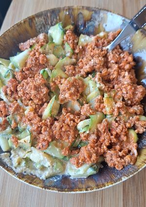 Une photo de Tagliatelles de courgettes et bolognaise végétale