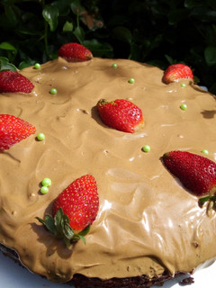 A picture of Dalgona Coffee Cake frosting.
