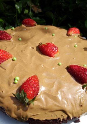 A picture of Dalgona Coffee Cake frosting.