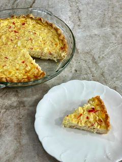 A picture of (Imitation) Crab Quiche 🦀🥸.