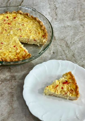 A picture of (Imitation) Crab Quiche 🦀🥸.