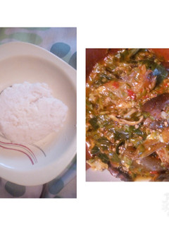 A picture of Emergency Okro soup with semo with 1k.