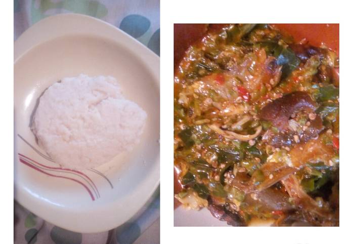 Emergency Okro soup with semo with 1k