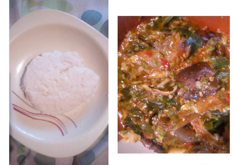 Quick and Easy Emergency Okro soup with semo with 1k