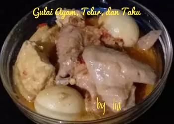 Cara Memasak Gulai Ayam Telur dan Tahu Enak dan Sehat