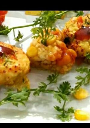 A picture of Leftover khichdi muffins.