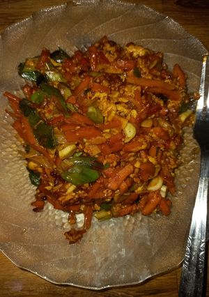 Foto resep Orak arik telur sosis saus ala burjo