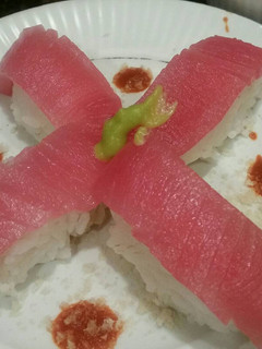 A picture of Brad's ahi tuna nigiri.
