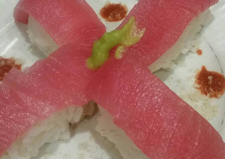 Recipe of Homemade Brad&#39;s ahi tuna nigiri