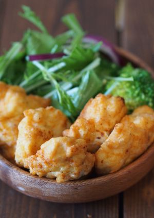 A picture of Tofu chicken nuggets.