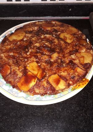 Una foto de Tarta de manzana invetida