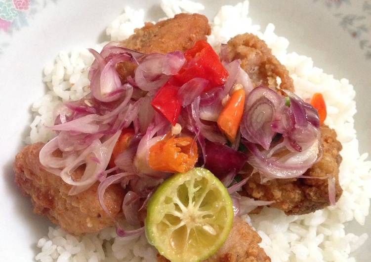 Resep Nasi ayam sambal matah (resep bakulan saya) Untuk Pemula