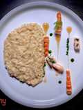 RISOTTO CREMOSO MOSCATO, CRUDO DI GAMBERI E ZESTE D'ARANCIA