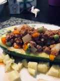 Zucchini Stuffed with Picadillo