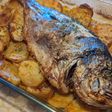 Dorada al horno con patata panadera