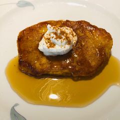A picture of French Toast Spiced Rum Pound Cake Breakfast.