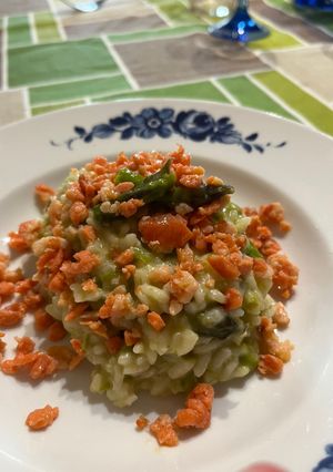 A picture of Asparagus and Smoked Salmon Risotto.