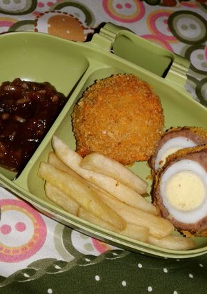 Foto resep Telur balut daging saus strawberry (1y+)