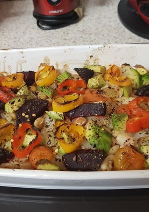 A picture of My Mixed Bean and pepper Veggie Roast 😍.