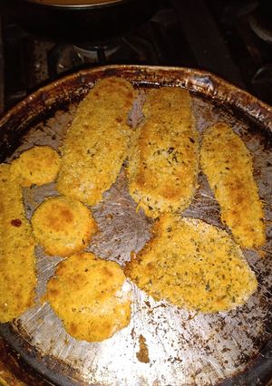 Una foto de Milanesa de berenjena 🍆🍆🍆🍆🍆