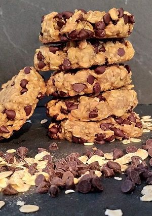 Une photo de Cookies healthy aux flocons d'avoine et chocolat - IG bas