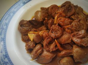 Hình của món Tim gà kho tiêu.