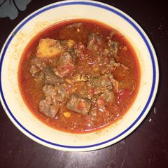 A picture of Liver pepper soup🌶🍅.