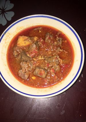 A picture of Liver pepper soup🌶🍅.