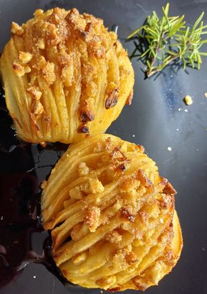 Una foto de Pera Asiática en Acordeón con Nueces y Miel - Mi Receta #250