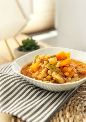 Una foto de Olla Gitana de calabaza y pera en Olla GM modelo H - Cocido vegano
