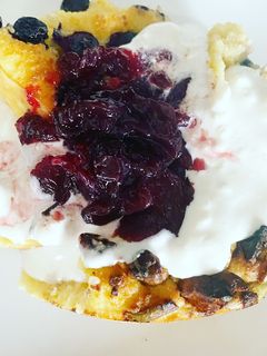 Una foto de Hot cakes al horno keto