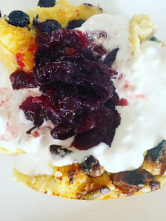 Una foto de Hot cakes al horno keto