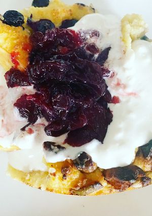Una foto de Hot cakes al horno keto