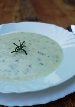A picture of Potato rosemary soup.