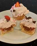 Fresh Strawberry Chocolate Truffle Cupcakes with Fresh Strawberry Whipped Cream Frosting