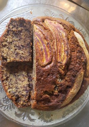 A picture of Baked Banana Bread in an Air Fryer.