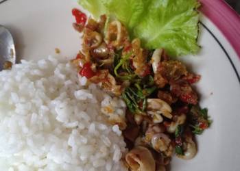 Resep Terbaik Cumi pedas kemangi Ala Warung