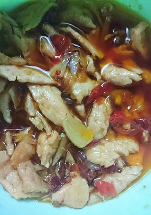 Foto resep Salmon saori saus pedas