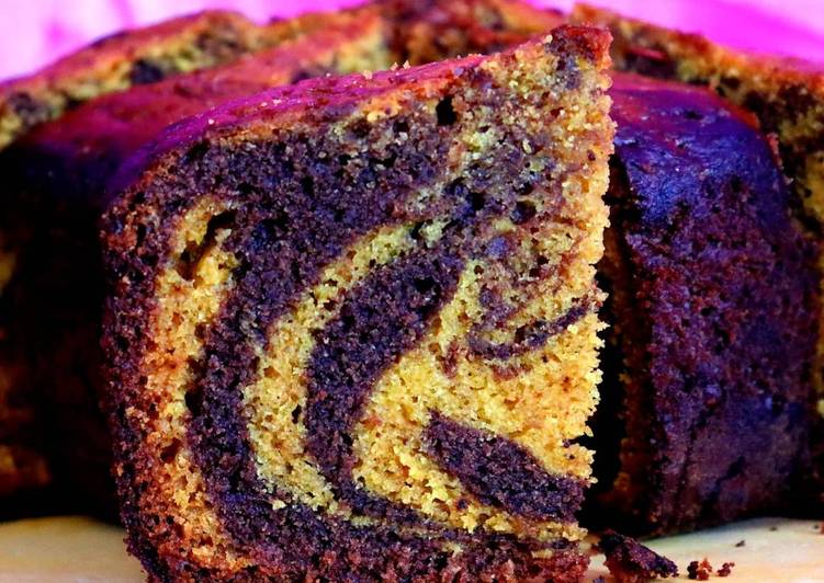 Step-by-Step Guide to Prepare Super Quick Homemade Chocolate and Pumpkin Swirl Cake