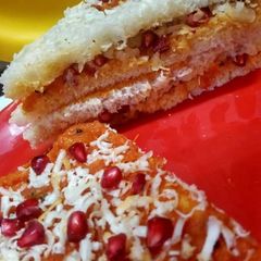 A picture of Paneer pomegranate sandwich.