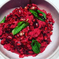 A picture of Beetroot hummus.
