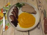 Vaddisznókaraj 🦌, vörösboros 🍷 körtével 🍐 és ➕ sütőtök 🎃 pürével 🍽️