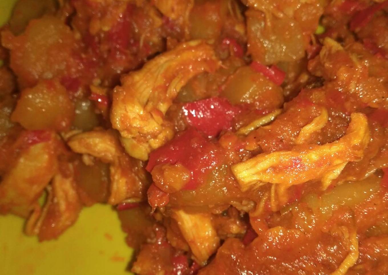 Balado kentang ayam rice cooker ala anak kos